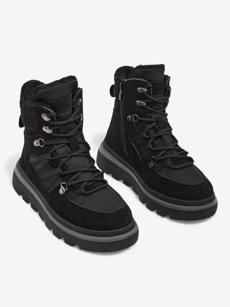 Dámské Kotníkové Boty Aurora Černé Kožené Elegantní na Podzim