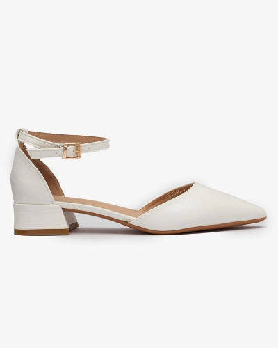 Bílé dámské baleríny s výřezem Sefozi- Obuv