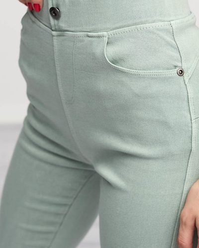 Dámské zelené treggings- Oblečení