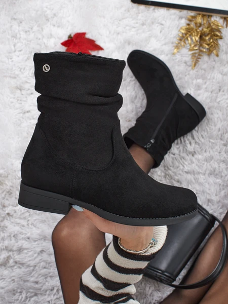 Vyšší dámské eko semišové kotníkové boty Norvia