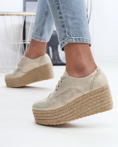 OUTLET Royalfashion Жіночі золоті напівчеревики на платформі Jacais