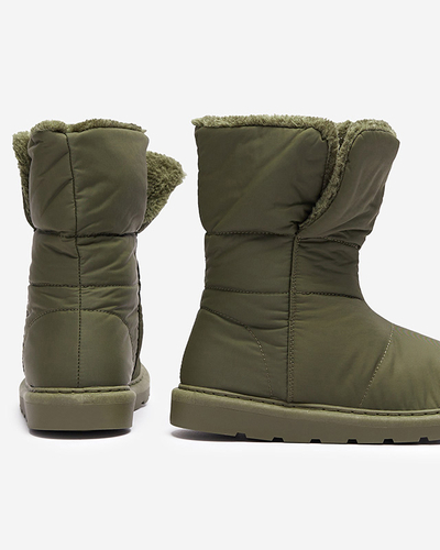 Темно-зелені жіночі черевики а-ля снігоступи Kalioli- Footwear