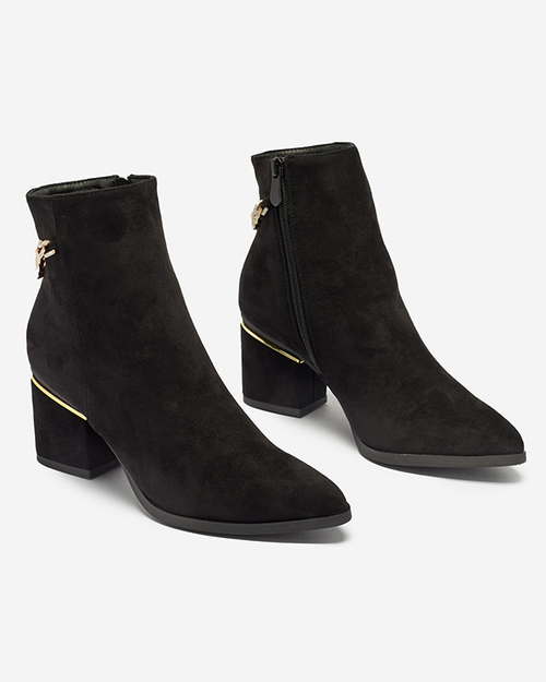 Чорні жіночі ботильйони на шпильці з ланцюжком Bellami-Footwear