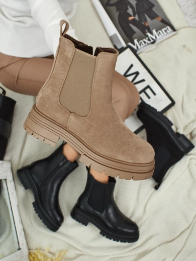 Dámské kotníkové boty a'la Chelsea boots z eko-semiše Lunvor