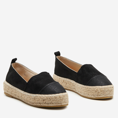 OUTLET Černé espadrilky s ozdobnou špičkou Steve - Footwear