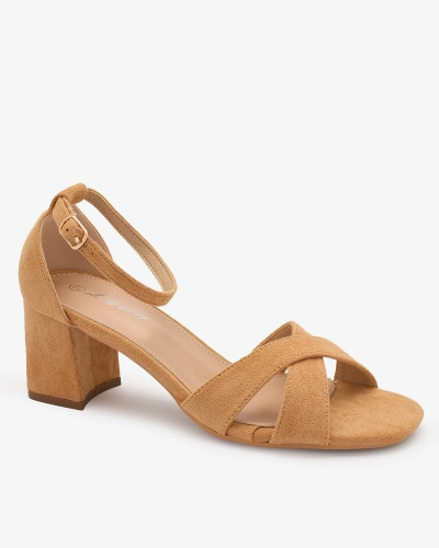 Royalfashion Světle hnědé dámské sandály z ekokůže Harmony Heels