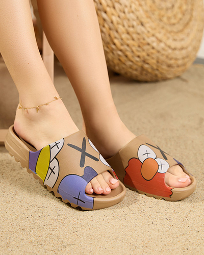 OUTLET Royalfashion Zlatohnědé dámské žabky Elmino