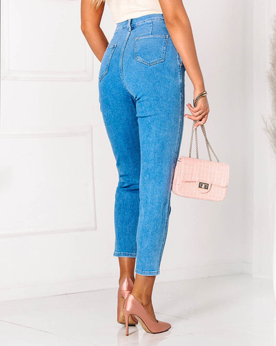 Modré džínové kalhoty pro maminky- Oblečení