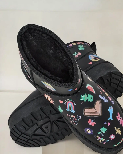 Royalfashion Krátké sněhové boty ve stylu ženských bot s nálepkami Hanaga