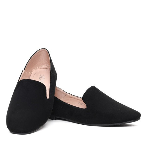 Czarne, gładkie mokasyny- Obuwie