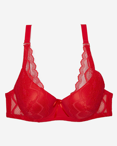 Червоний жіночий бюстгальтер з мереживом - Lingerie