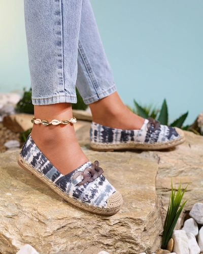 Royalfashion Černé dámské espadrilky s potiskem Serffio