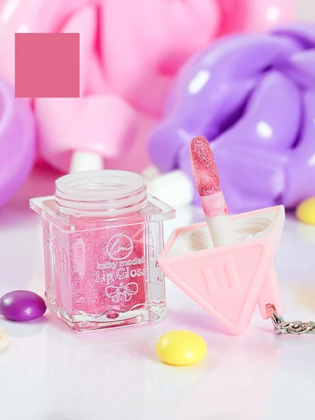 Lesk na rty s třpytkami, barva Růžová