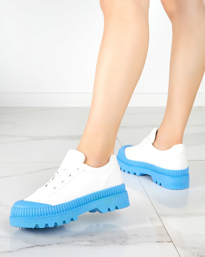 OUTLET Dámské bílé tenisky s modrou podrážkou Comp - Footwear