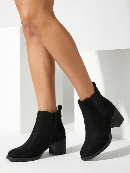 Dámské Kotníkové Boty Aurora Černé Kožené Elegantní na Podzim