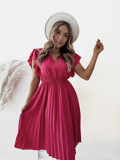 Royalfashion Dámské plisované midi šaty