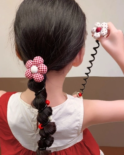 Royalfashion Гумка для волосся у вигляді спіралі з маленькою квіточкою Blossom Coil