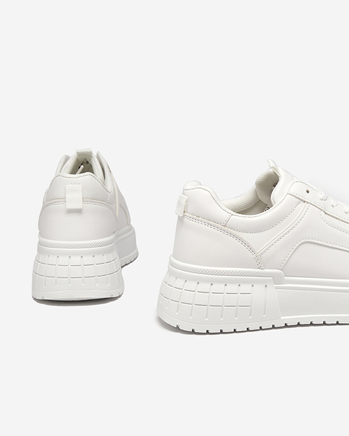 Білі жіночі кросівки на платформі Cerecha