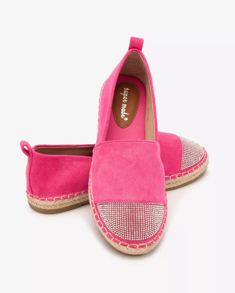 Royalfashion Neonově růžové dámské espadrilky se zirkony Iterica