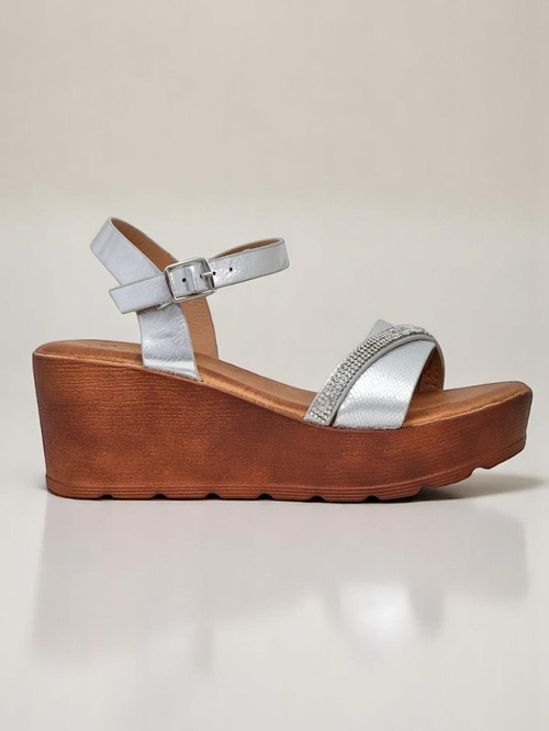 Royalfashion жіночі wedge-сандалі з стразами та блискітками Aurora Glow