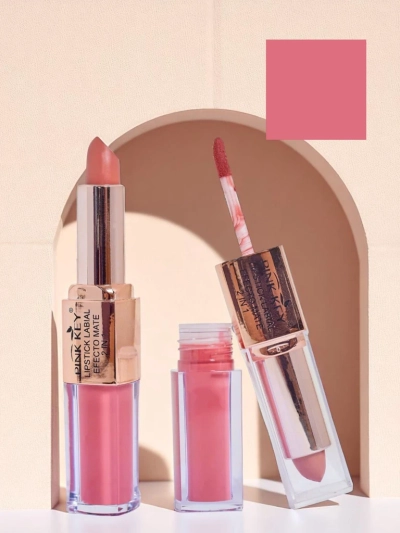 Матова помада у стіку та рідкій формі 2-в-1 Rose Nougat