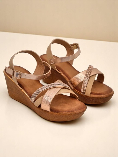 Royalfashion Dámské wedges sandály s kamínky a třpytkami Glittera