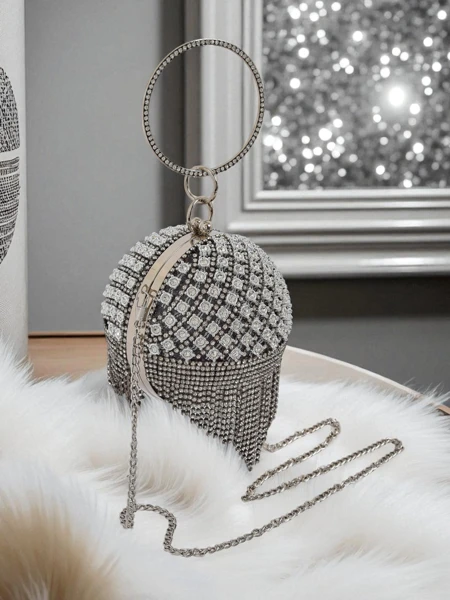 Royalfashion Dámská kabelka koule se zirkony Velora Bloom