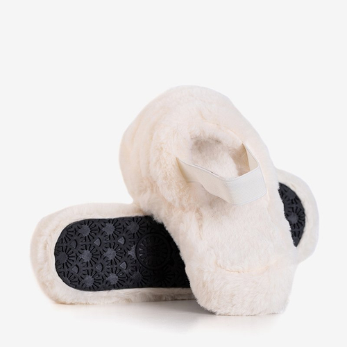 Білі жіночі тапочки з хутром Fornax - Взуття