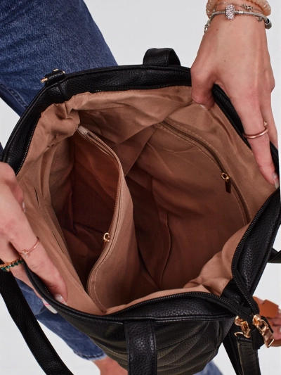 Aurora Maxima Milano Kabelka Shopper A4 z ekologické kůže černá elegantní