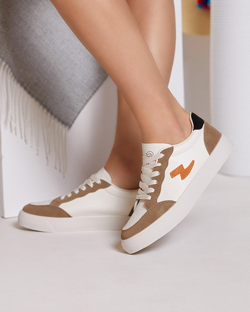 Біло-коричневі спортивні жіночі кросівки Rozzuci- Взуття