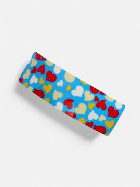 Барвиста дитяча шпилька для волосся з сердечками