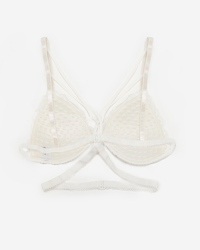 Білий жіночий бюстгальтер з мереживом і бретелями - Нижня білизна