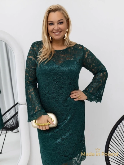 Dámské krajkové midi šaty s širokými rukávy Kiss Star