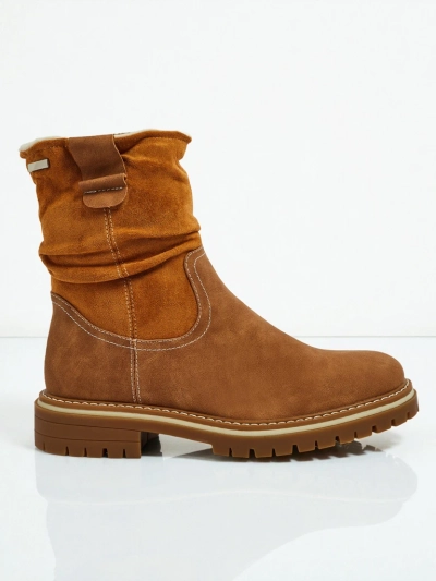 Vyšší dámské eko semišové kotníkové boty Liora