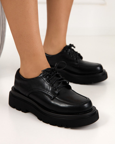 Černé dámské boty z ekokůže se šněrováním Gerin - Obuv