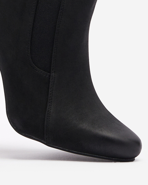 Жіночі високі чоботи на шпильці чорного кольору Loretti - Взуття