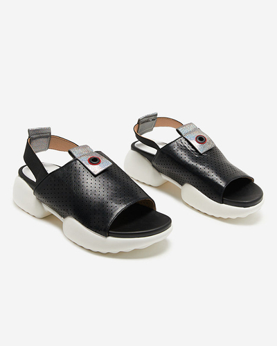 Černé dámské sandály z ekokůže Pueshi - obuv