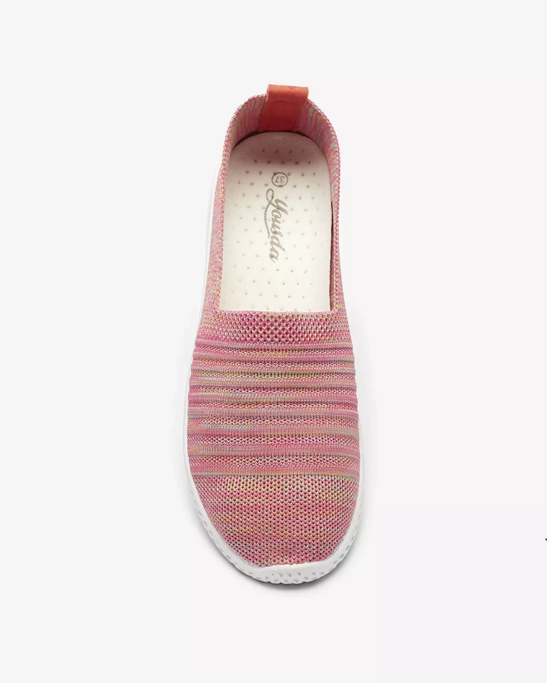 OUTLET Barevné růžové dámské slip on tenisky Covvu- Obuv