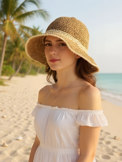 Royalfashion Dámský slaměný klobouk Sun Bloom