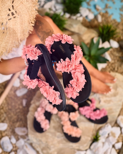 Жіночі босоніжки Royalfashion Coral з квітами Alferroy