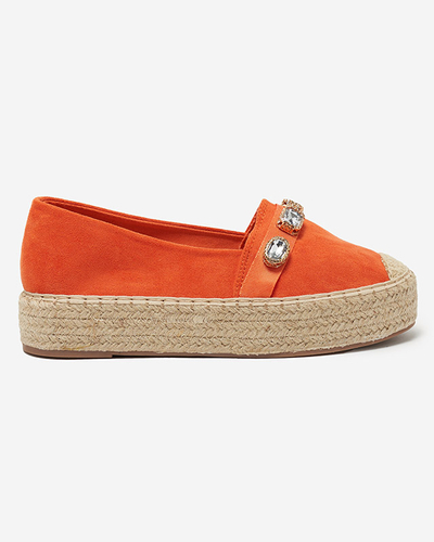 Oranžové dámské espadrilky s krystaly Fenenna - Boty