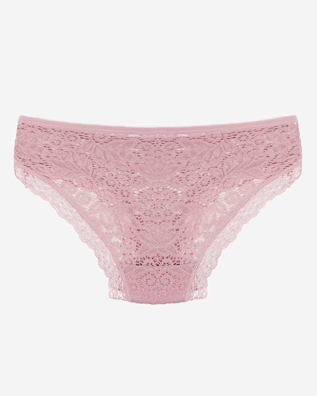 Tmavě růžové jednobarevné krajkové kalhotky pro ženy - Spodní prádlo