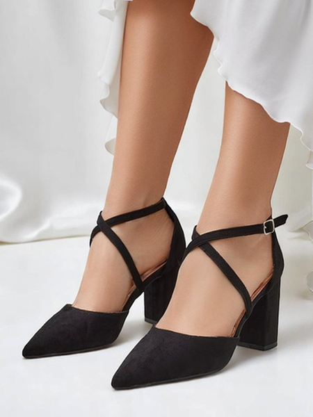 Royalfashion dámské lodičky z eko-semiše s pásky Kanastru