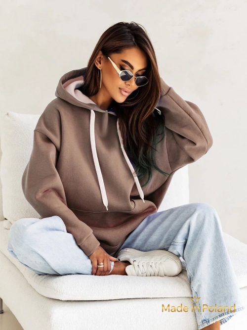 Жіноча Блуза Капусняк Leonida Коричнева з Довгим Рукавом