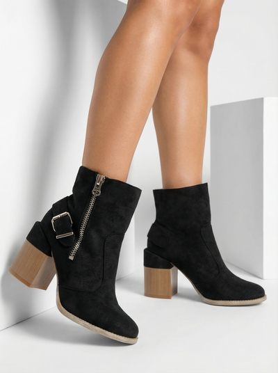 Royalfashion Černé dámské boty na vysokém jehlovém podpatku z ekokůže Acimra