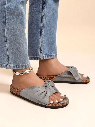 Royalfashion Dámské pantofle s mašlí Bubble Sun