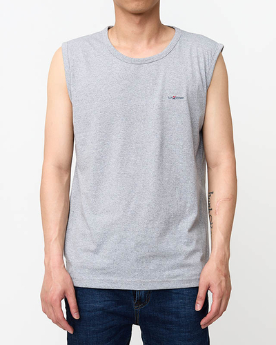 Чоловіча сіра футболка без рукавів - Одяг