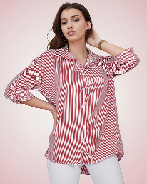 Жіноча смугаста сорочка Royalfashion