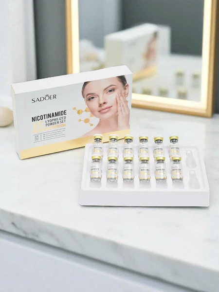 Sadoer Sada lyofilizovaného nikotinamidu a prášku s vitaminem C
