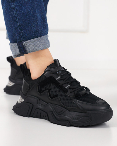 OUTLET Чорні жіночі спортивні кросівки з сіткою Dewinso - Взуття